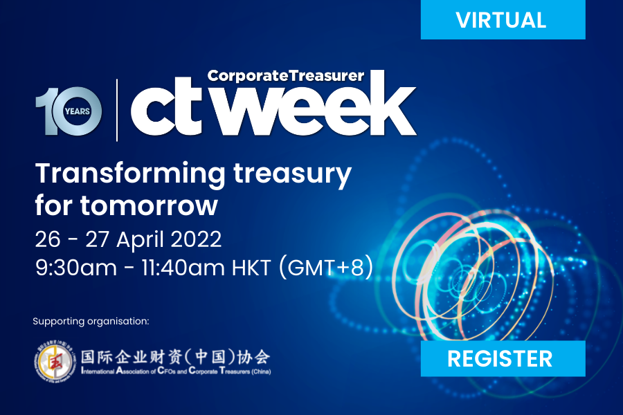 IACCT (China): CTWeek 2022 “Transforming treasury for tomorrow” 财务转型 on 26 and 27 April 2022